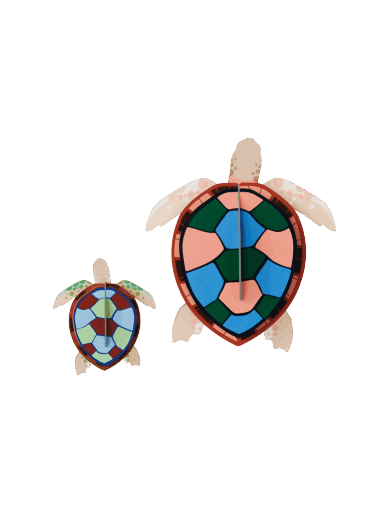 Wanddeko 3D Meeresschildkröten Familie
