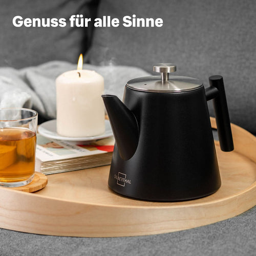 Teekanne Schwarz Matt - 1 Liter