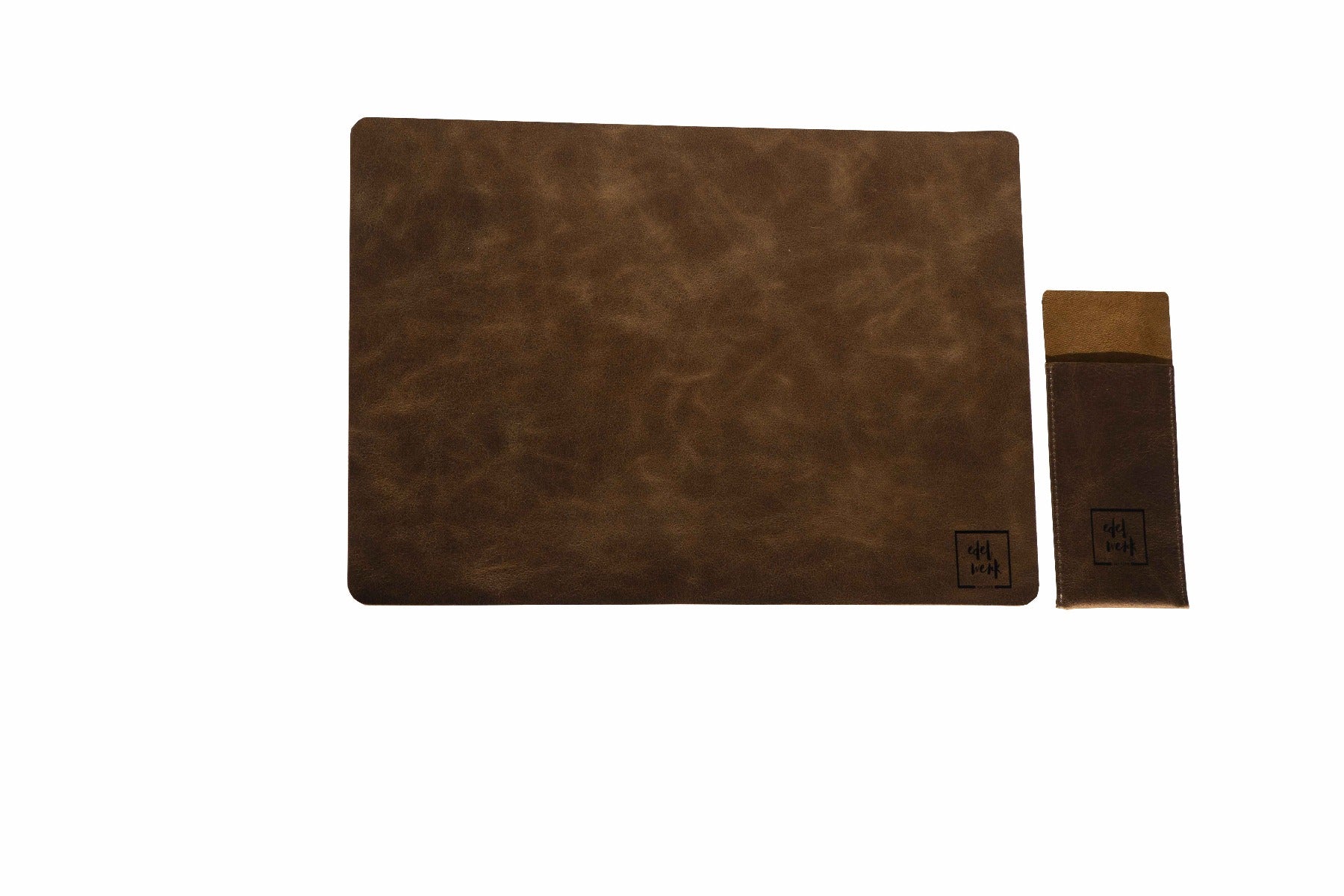 Leder Tischunterlage-Dunkelbraun