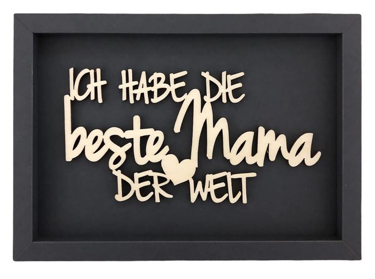 Nette Worte Wanddekoration - beste Mama, dunkelgrau in L