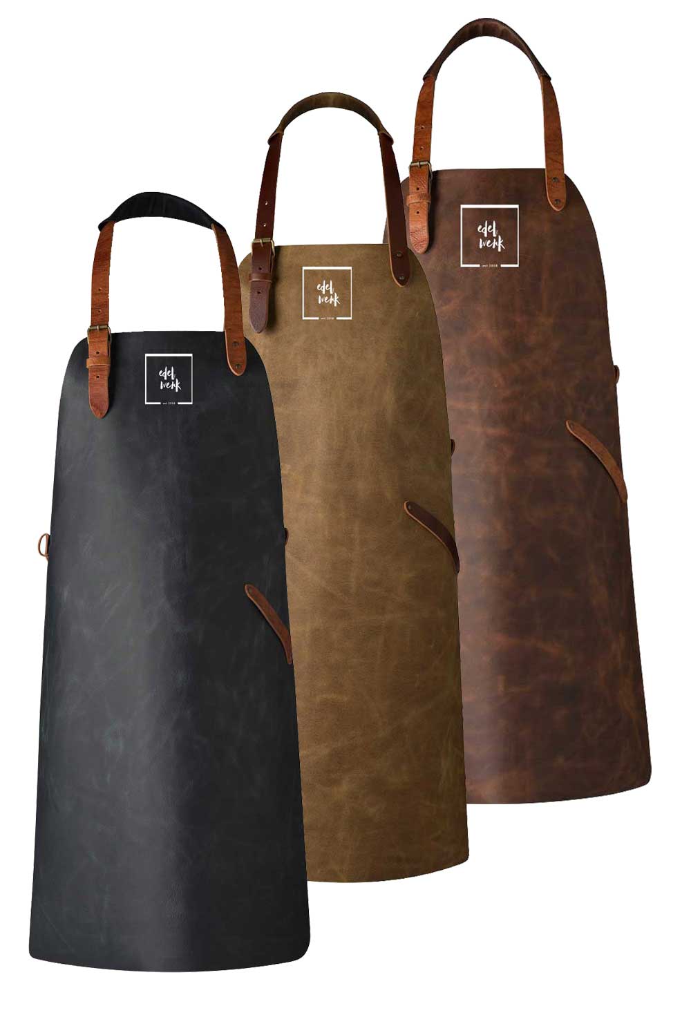 Vintage Lederschürze-cognac