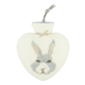 Herzwärmflasche Bunny-Motiv, wollweiß