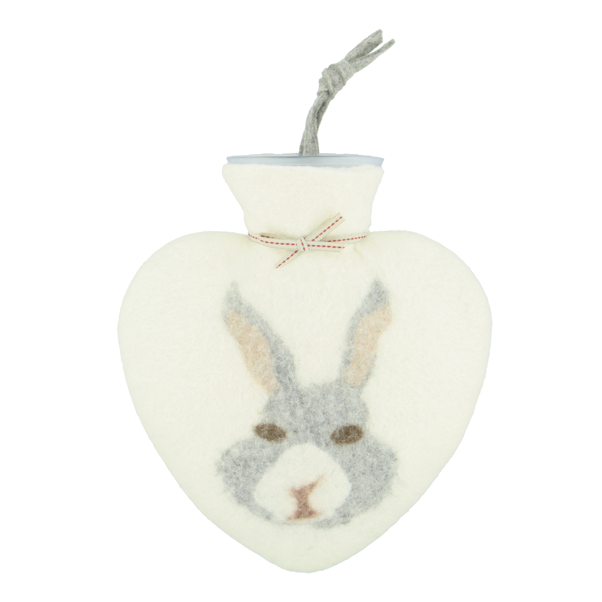 Herzwärmflasche Bunny-Motiv, wollweiß