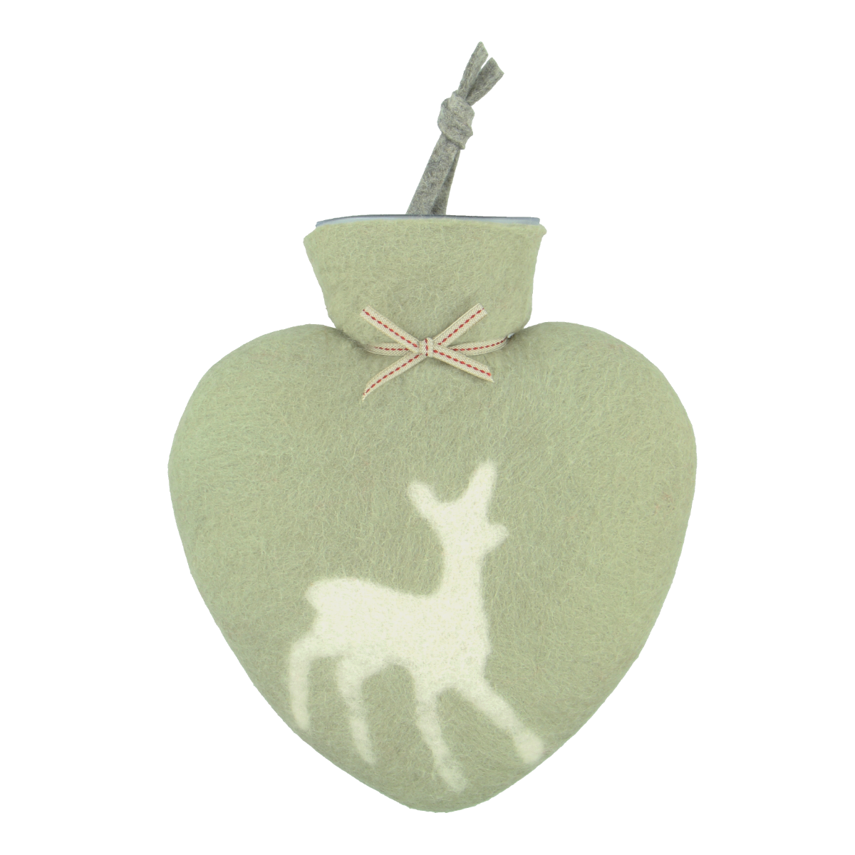 Herzwärmflasche Rehkitz-Motiv, powdered jade