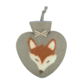 Herzwärmflasche Fuchs-Motiv, warm grey