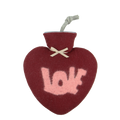 Herzwärmflasche Love-Motiv, bordeaux / dusty rose