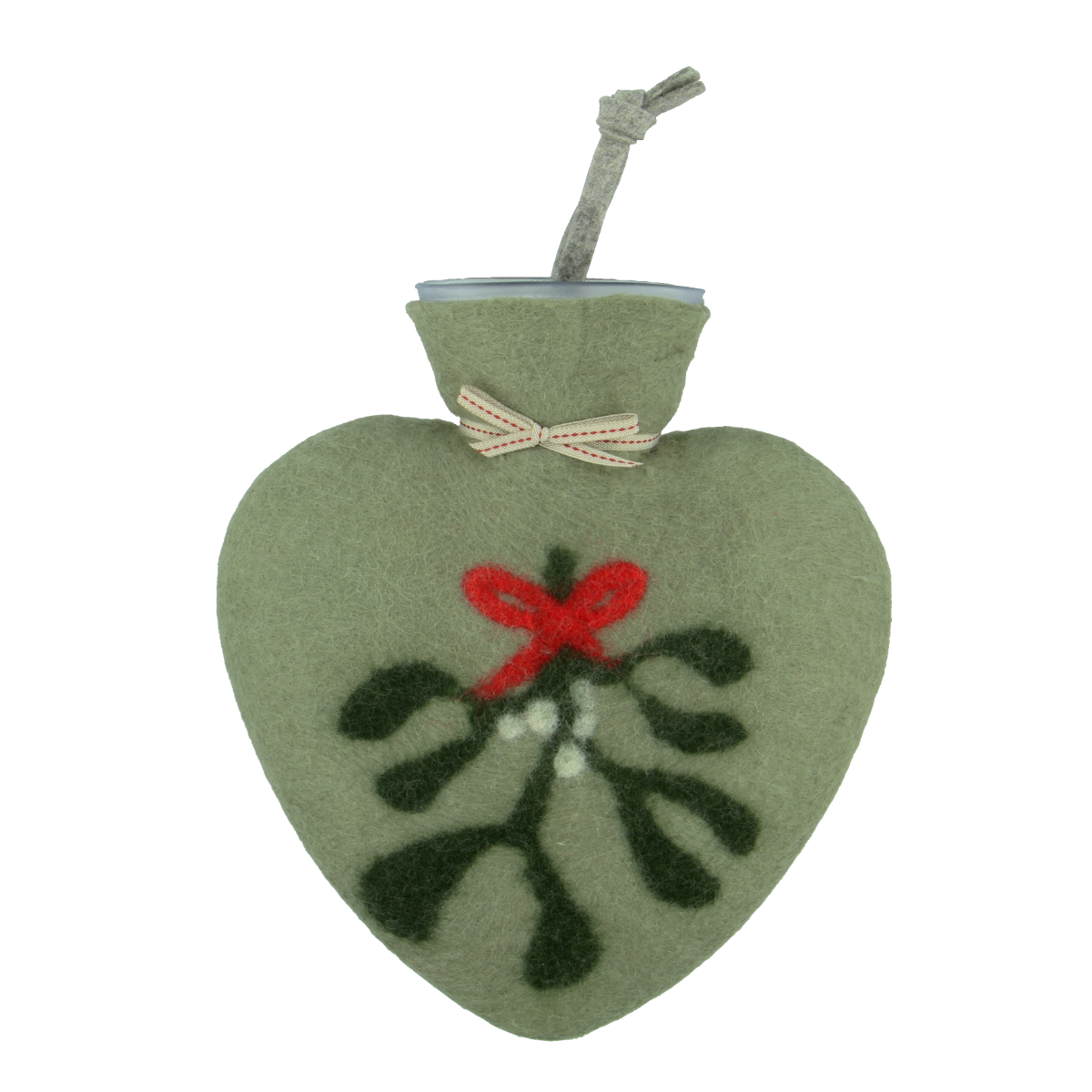 Herzwärmflasche Mistel-Motiv