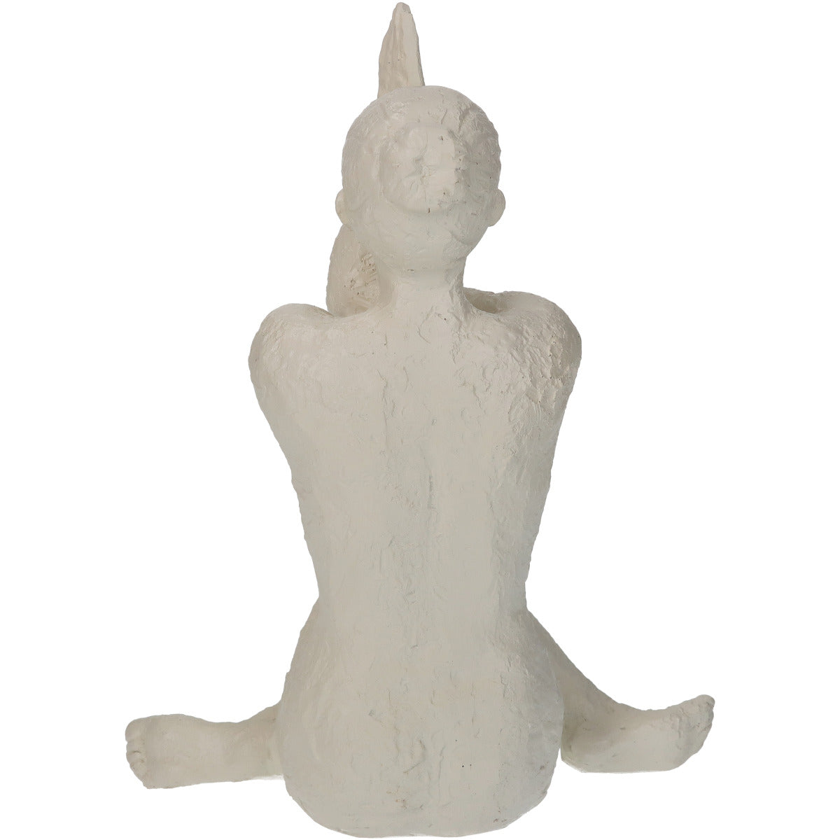 Rückseite der Skulptur/ Figur in Form einer Frau, die eine Yoga Pose (Garudasana (Adler-Pose)) einnimmt