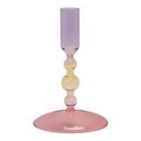 Kerzenhalter Glas - Pink, Gelb, Violett