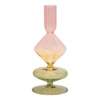 Glaskerzenhalter Glas - Grün, Pink, Gelb 9x15